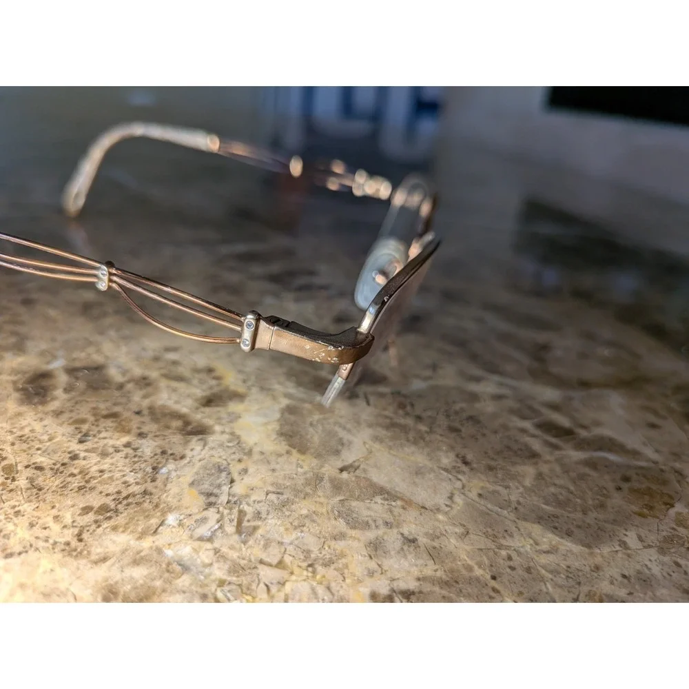 Safilo Eyeglasses Emozioni 4351 0FEG Brown Crystals Half Rim Italy 53 16 135